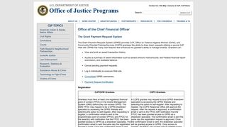 Office of Justice Programs: Office of the Chief Financial Officer