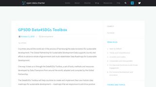 GPSDD Data4SDGs Toolbox - International Open Data Charter