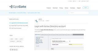 Login with Active Directory account – GpsGate Support