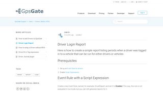 Driver Login Report – GpsGate Support