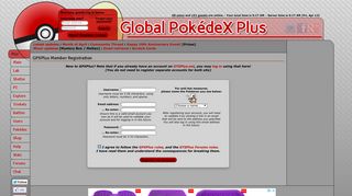Member Registration on Global PokédeX Plus - GPX Plus