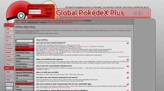 Help & Rules on Global PokédeX Plus - GPX Plus
