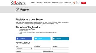 Job Seeker Registration - Gr8Jobsng