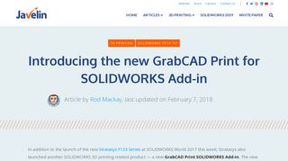 Announcing the new GrabCAD Print SOLIDWORKS Add-in
