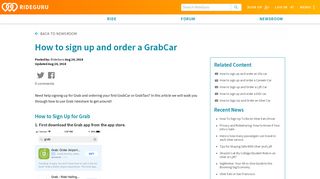 RideGuru - How to sign up and order a GrabCar