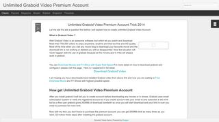 Unlimited Graboid Video Premium Account