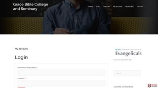 My account – Grace Bible College and Seminary