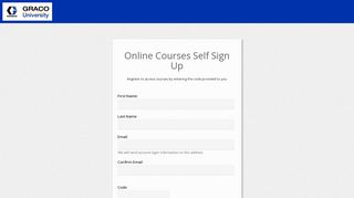 Graco University - Self Sign Up
