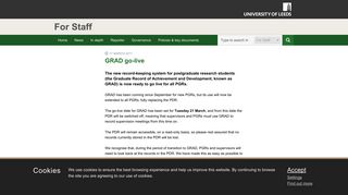GRAD go-live - - University of Leeds