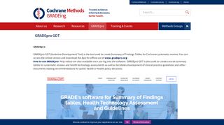 GRADEpro GDT | Cochrane GRADEing - Cochrane Methods