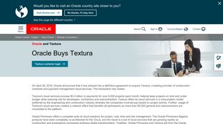 Oracle and Textura | Oracle Canada