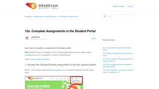 12e. Complete Assignments in the Student Portal – GradeCam