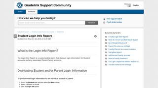 Student Login Info Report : Gradelink Support Community