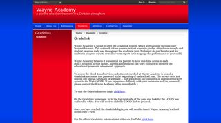 Gradelink / Gradelink - Wayne Academy