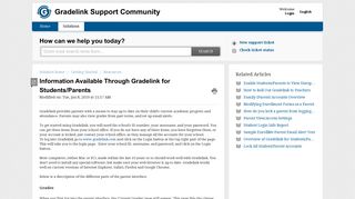 Information Available Through Gradelink for Students/Parents ...