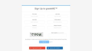 Sign Up - gradeME | grade My Experiments | Post - Review - Recruit