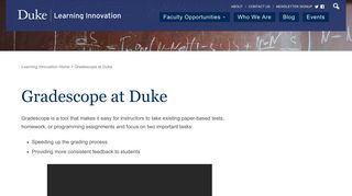 Gradescope at Duke - Duke Learning Innovation