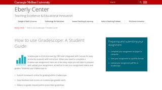 How to use Gradescope: A Student Guide - Eberly Center - Carnegie ...