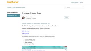Remote Roster Tool – Eduphoria!