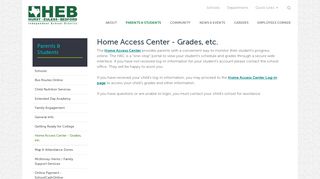HEB ISD: Home Access Center - Grades, etc.