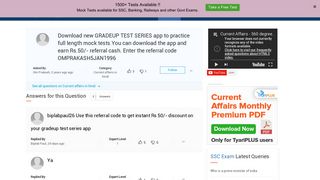 Download new GRADEUP TEST SERIES app to practice - Answers of ...