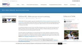 GRADnet VRE - Make sure your account is working - SEPnet