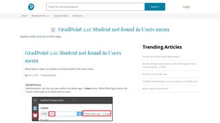 GradPoint 2.0: Student not found in Users menu