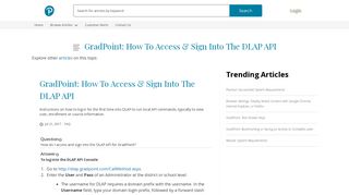 GradPoint: How To Access & Sign Into The DLAP API