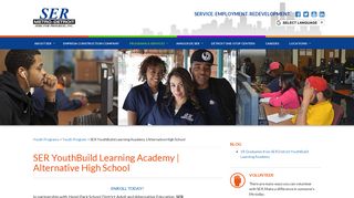 SER YouthBuild Learning Academy | Alternative High School - SER ...