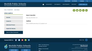 Open Campus / Links for Online Coursework - Norfolk Public Schools