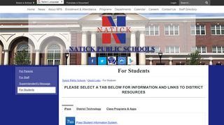 For Students - Natick Public Schools