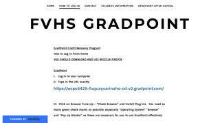 How to Log In - FvhS GradPoint