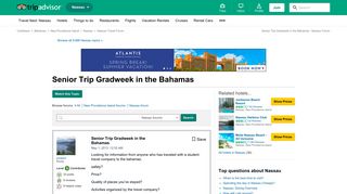 Senior Trip Gradweek in the Bahamas - Nassau Forum - TripAdvisor