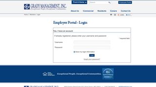 Employee Portal - Login | Grady Management