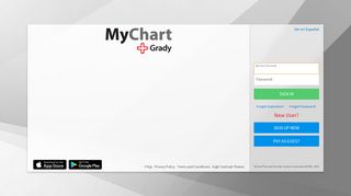 MyChart - Login Page - Grady Health