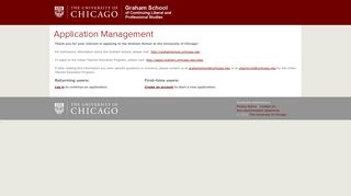Application Management - University of Chicago