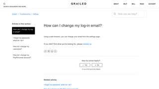 How can I change my log-in email? – Grailed