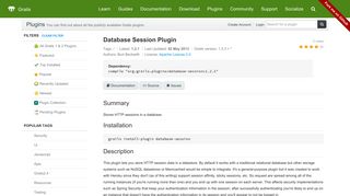 Grails Plugin: Database Session Plugin