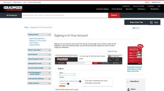 Signing In to Your Account - Grainger Industrial Supply
