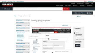 Setting Up Log-In Options - Grainger Industrial Supply