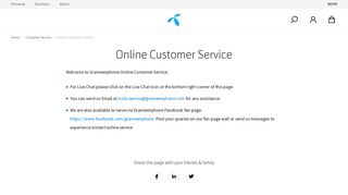Online Customer Service | Grameenphone