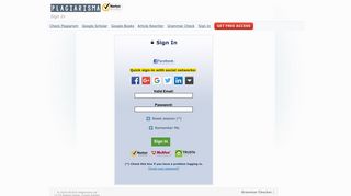 Sign In | Quick access with social networks - Plagiarisma