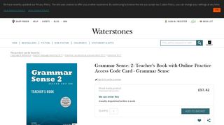 Grammar Sense: 2: Teacher's Book with Online Practice ... - Waterstones