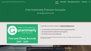 Grammarly Premium Accounts For Free (2019) - Google Sites