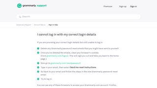 I cannot log in with my correct login details – Grammarly Support