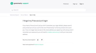 I forgot my Free account login – Grammarly Support