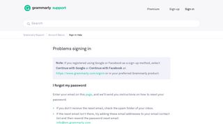 Problems signing in – Grammarly Support