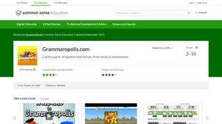 Grammaropolis.com Review for Teachers | Common Sense Education