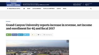 Grand Canyon University reports increase in revenue, net income ...