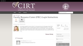Faculty Resource Center (FRC) Login Instructions - Center for ...